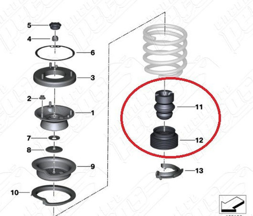 Coifa Batente Amortecedor Dianteiro Bmw 330i 00-05 Original