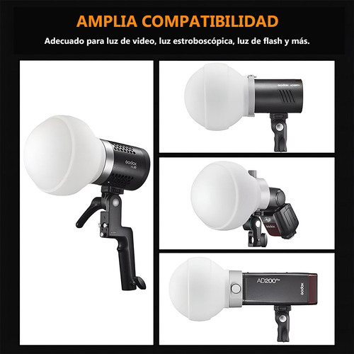 Kit De Domo Cúpula Difusora Godox Ml-cd15 Con 3 Adaptadores