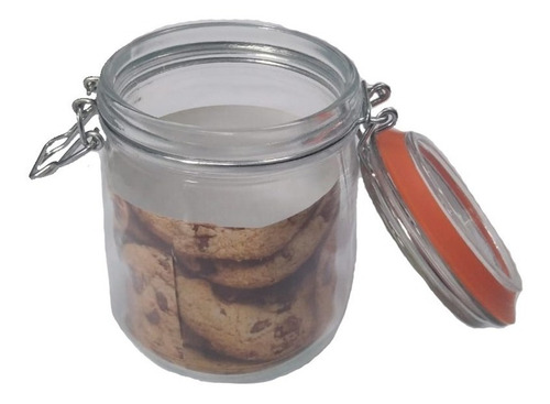 Tarro Frasco Hermetico Vidrio Cocina Galleta Cierre Metalico
