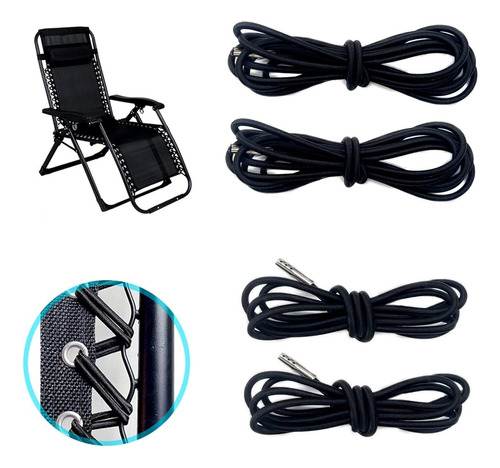 4pcs Cable De Reemplazo Negro Para Silla De Gravedad Cero Ki