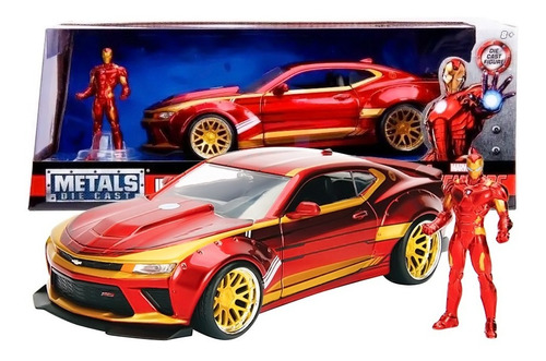 Carro Homem De Ferro Chevy Camaro 1/24 20cm Jada Toys Marvel