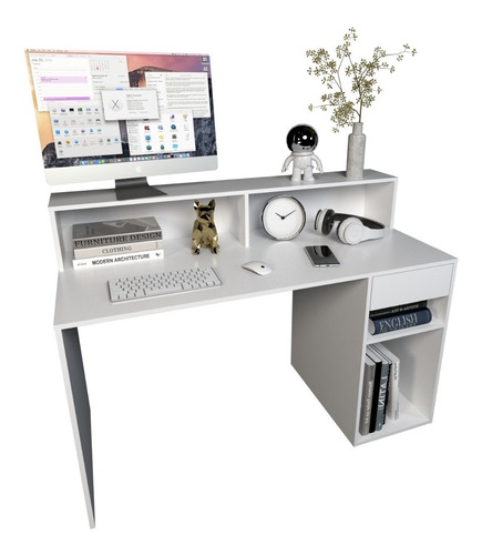 Imagen 4 de 6 de Escritorio Mesa De Pc Organizador Con Repisa Cod. 3049