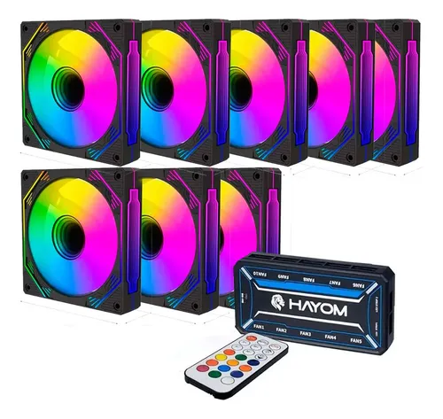 Video Coller Rgp Kit 8 Fans Coolers Rgb 120mm Preto Com Cotroladora | Parcelamento sem juros