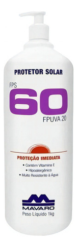 Creme Protetor Solar Fps60 1kg [ A387 ]  Mavaro