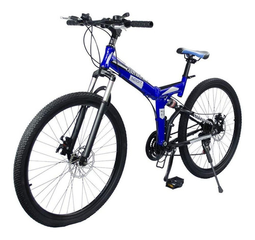 Mountain bike plegable Centurfit MKZ-CFBICMON R26 21v color azul con pie de apoyo