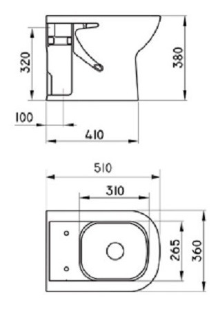 Imagen 2 de 6 de Juego Sanitarios Ferrum Bari Inodoro Corto Bidet 3 Ag