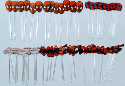 Imagem 2 de 3 de Tag Toppers Para Docinhos De Festa Homem Aranha 50 Unidades
