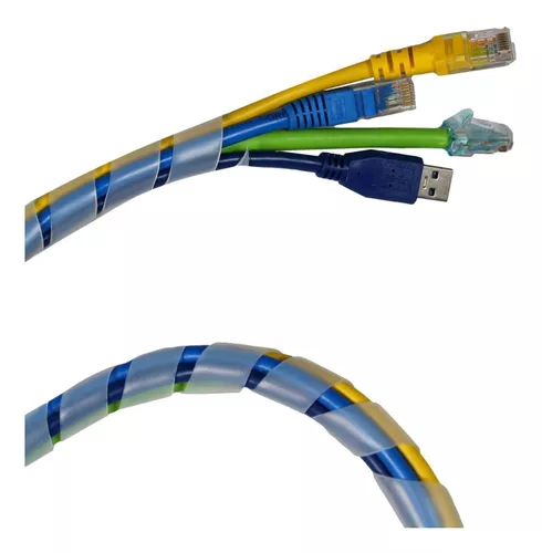 Espiral Flexible Organizador Cables 10 Metros 15mm Diámetro