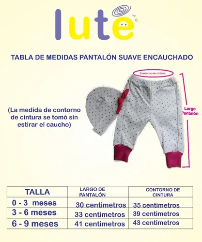 Tabla de medidas para pantalon de bebe sale