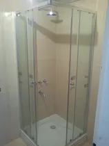 Comprar Cabina Mampara Box Cuadrada 80x80 Vidrio Templado Con Base, Puertas Corrediza Naffull