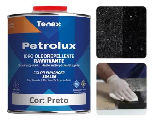 12x Petrolux Preto Intensifica A Cor Granito Marmore Tenax