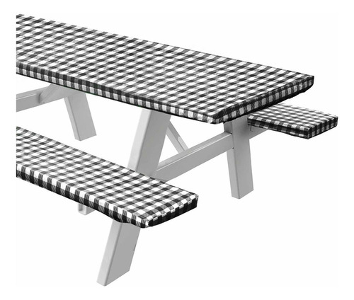 Sorfey Vinyl Picnic Table And Bench Fitted Tablecloth Cov