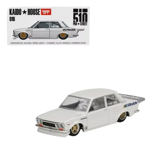 Miniatura Kaido House Datsun 510 Pro Street Greddy Branco