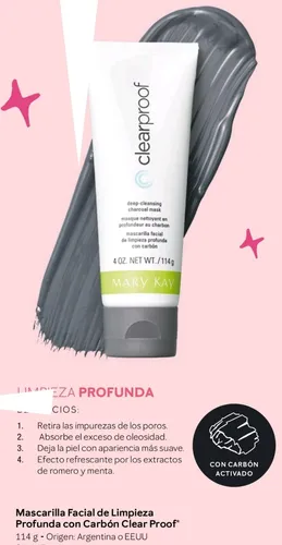 Mascarilla Facial De Limpieza Profunda Con Carbón Mary Kay Mixta
