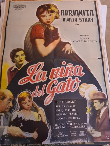 1 Afiche De Cine Original - Lote De 1-751-la Niña Del Gato