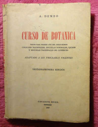 Curso De Botanica De A. Dembo