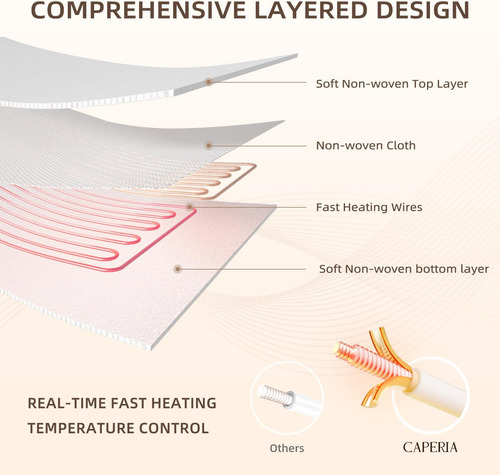Caperia Mattress Calented Pad King Tamaño Del Colchón Eléctr