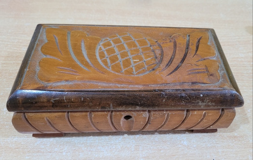 Caja Costurero Alhajero De Madera Tallado Antiguo