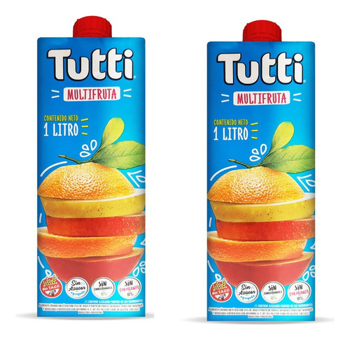 Pack X2jugo De Multifruta Sin Azucar Sin Tacc Tutti 1 Litro