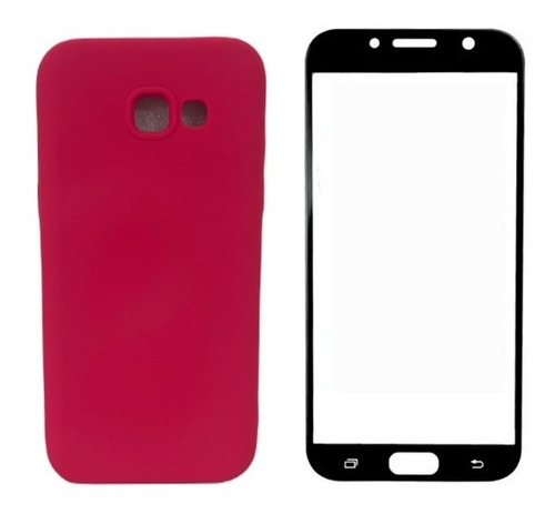 Capa Aveludada Para Samsung Galaxy A5 2017 + Película 3d