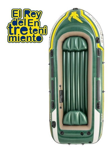 Imagen 2 de 6 de Bote Intex Gomón Inflable 4 Personas + Remo +inflador El Rey