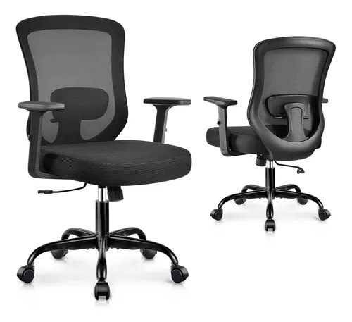 Winrise Silla de oficina, sillas ergonómicas de escritorio de oficina en  casa, silla de trabajo cómoda de malla transpirable, reposabrazos 2D