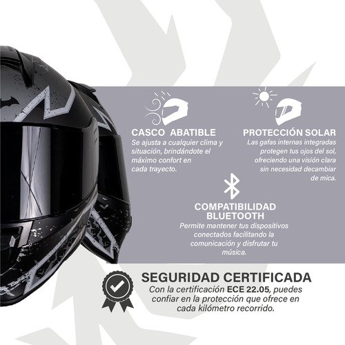 Casco Motocicleta Kov Kroon Batman Integral Certificado Ece Negro Solido L