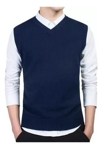 Suéteres Para Hombre Chaleco Sin Mangas Punto 100% Algodón /