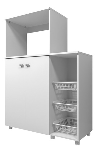Imagen 1 de 3 de Alacena Multiusos En Madera Blanco 2 Puertas