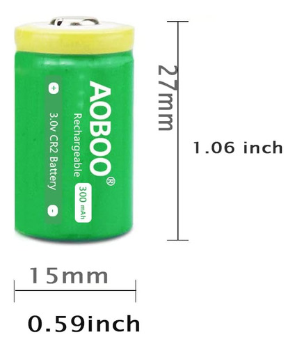 Kit De Batería Recargable Cr2 De 3v, Batería De 300mah, 2 Ud