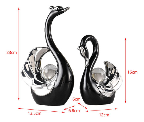 Figuras De Cisne, Escultura, Regalo De Negro