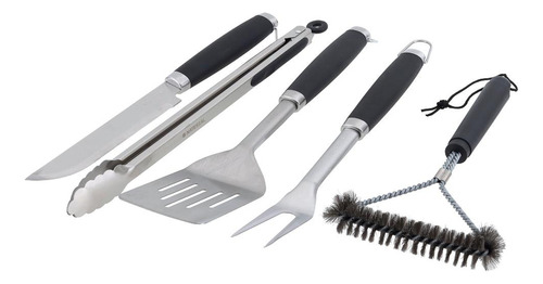 Conjunto Para Churrasco Inox 5 Peças Com Maleta Naterial