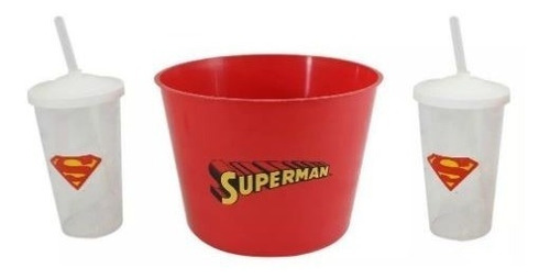 Kit Pipoca Com Almofada Superman