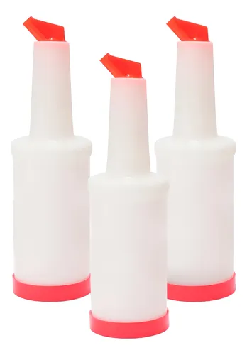 Set 3 Botellas Para Jugo Con Vertedor De 1 Litro Bartender