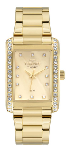 Relógio Feminino Technos St. Moritz Dourado Original Com Nfe Cor do fundo Creme