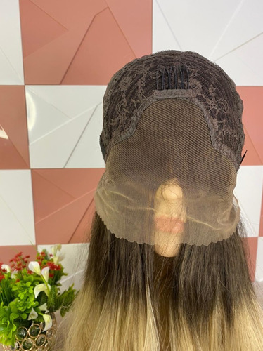 Imagem 4 de 5 de Peruca Front Lace Loira Ombrehair Grazi Fibra Futura Jachair