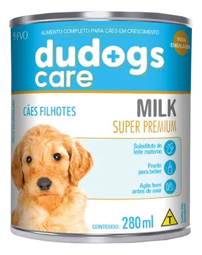 Alimento Líquido Dudogs Care Cães Filhotes Milk Lata 280ml