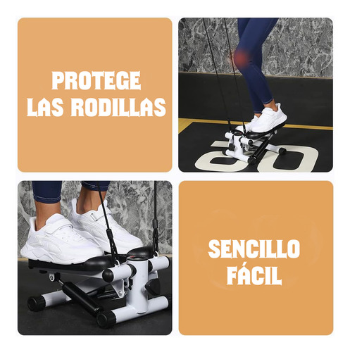 Stepper Mini Escalador Con Bandas Elásticas - Ejercicio