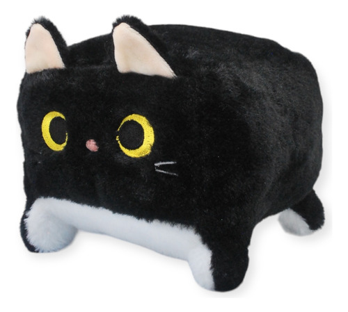 Peluche Gato Negro Cuadrado Chico Juguete Regalo 23cm