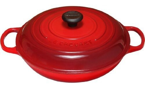 Braisera Le Creuset Enameled, 5 Qt., Cerise.