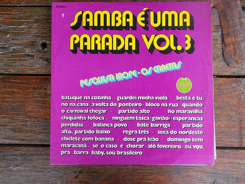 Samba É Uma Parada Vol 3 Lp Vinilo Brasil  Ex