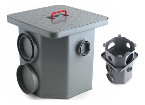 Caixa De Gordura Roma 6057-3 12l Com Cesto Cinza