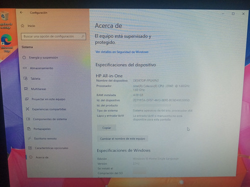 Computador Hp All In One. (Usado)