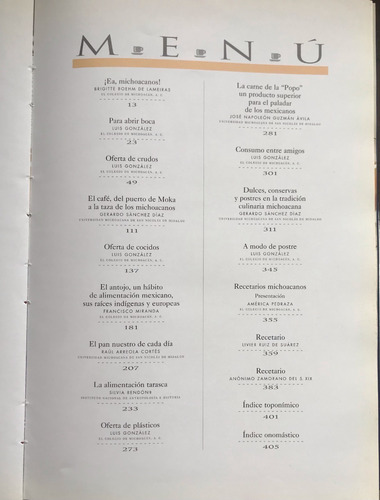 Michoacán A La Mesa González L Y Blanco Cocina Michoacana (Usado)
