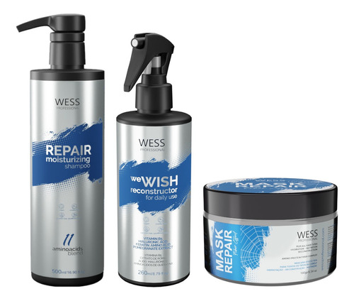 Kit Wess Repair Sh 500ml + We Wish 260ml + Mask 180g