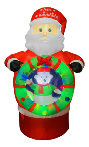 Inflables Para Navidad Santa Con Corona Oso Navideño 2.4m