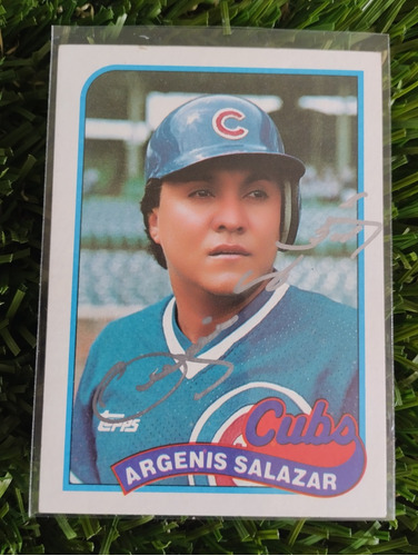 1989 Topps Argenis Salazar #642 Autografiada 