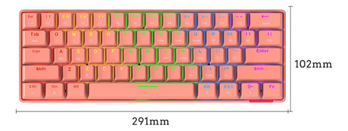 Teclado Mecánico Compacto Rgb Led Inalámbrico Rosa A