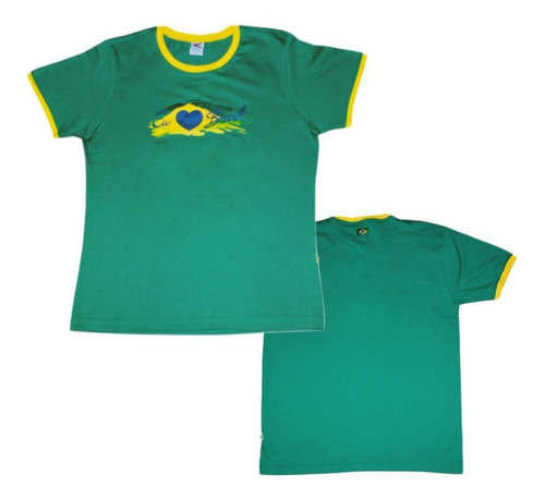 Linda Camiseta Eu Amo Brasil Feminina Ótima Qualidade