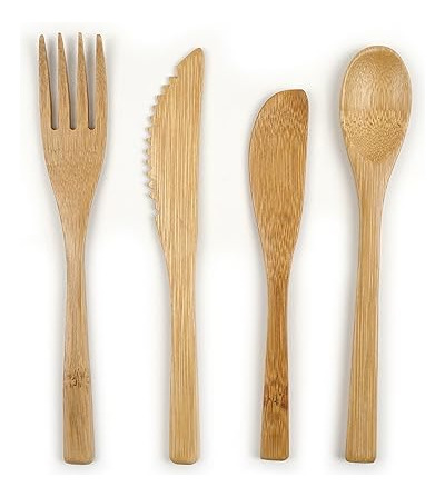 Juego De Utensilios De Cocina De Bambú Reutilizables Y Biode